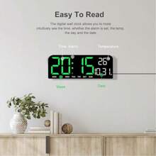 1 stuk 10-inch LED digitale wandklok, digitale wekker voor de slaapkamer met groot display, temperatuur/aftellen/automatisch dimmen/snooze-functie - 12/24 uur, moderne digitale wandklok, cadeau voor verjaardag, afstuderen, kamerdecoratie, wandklok, slaapkamerdecoratie, slaapzaaldecoratie, terug naar school, schooldecoratie, schoolverrassing