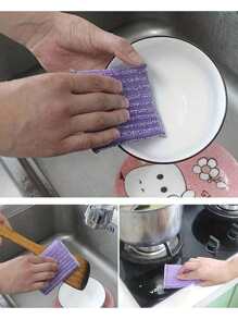 Four-Packing, Kitchen Dishwashing Sponge, Pot Brush Artifact, Household Double-Sided Cleaning Sponge Wipe, Scrubbing Pad, Kitchen Scrubbing Sponge, Cleaning Supplies, Cleaning Tools, Back-To-School Supplies