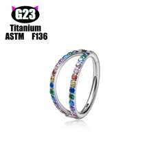 1 pièce Boucle d'oreille/Clou de nez/Anneau de lèvre polyvalente en titane G23 hypoallergénique, style unisexe INS avec micro-incrustation de zirconium, bijou de piercing