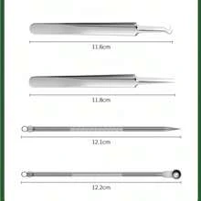 Acne Needle Blackhead Cell Clip Set, Acne Needle Tweezers, Precision Acne Clip, Acne Tool 8-Piece Set, Exquisite Plastic Box