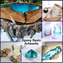 Epoxy Resin Kit With Coaster Mold - Crystal Clear And No Bubble Quick Curing High Gloss For DIY Coaster, Jewelry