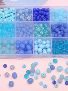 20pcs Blue Series Glass Beads - Round Beads, Bamboo Beads, Gradient Beads And Other Styles To Choose -Glass Loose Spacer Beads For Jewelry Making DIY Bracelet Necklace Accessories