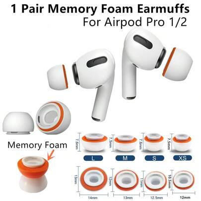 2 chiếc nút tai thay thế bằng mút hoạt tính mềm màu trắng cho AirpodPro 1/2, có lưới chống bụi, mút hoạt tính mềm mại và silicon, vừa khít với ống tai, thoải mái hơn. Có các size L, M, S, XS.
