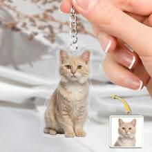 1pc Customized Pet Photo Keychain, Personalized Doll Face Keychain, Pet Portrait Keychain, Dog Keychain, Pet Keychain, Pet Memorial Gift,Durable,Colorful,Cute,Adorable,Funny,Kawaii,Y2K,Stylish,Unisex,Casual,Custom,Personalized,Unique,Customized,Ideal Gifts For Him,Ideal Gifts For Her,Her,Boyfriend,Girlfriend,Family,Friends