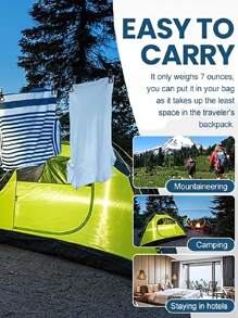 1PC Portable Clothes Clothesline With 12 Clips Retractable Washer Dryer Clothesline Drying Rack Punch-Free Retractable Clothesline. Camping Accessories Travel Clothesline For Outdoor Indoor, Retractable Clothesline Elastic Clothesline For Campers Hotel Room ﻿
