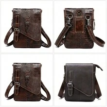 Petit sac bandoulière en cuir véritable pour homme, sacoche pour téléphone portable, sac banane