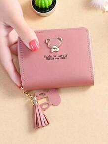 Fashion Cartoon Zipper Coin Purse - Dusty Pink - View 2