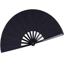1/2pcs Hand Fans For Women Foldable - Rave Fan - Large Folding Fan | Nylon-Cloth Vintage Retro Fabric Fans Chinese Kung Fu Tai Chi Festival Dance Decorations Hand Held Fan,Stocking Stuffers Best Gifts Birthday