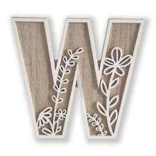 1 pieza Letra del alfabeto tallada con flores de 4.9 pulgadas de madera rústica - Decoración única de habitación, arte de pared, decoración de boda, estilo país francés para el hogar - Blanco - Ver 29