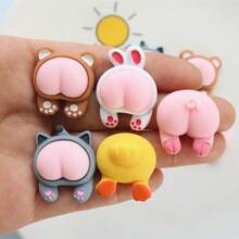 5/10pcs-Cartoon Animal Butt Shoe Decoration, Cute Shoe Decoration Detachable, Personalized Shoe Decoration, Ideal Christmas And Halloween Gifts, Holiday Gift Shoe Accessories