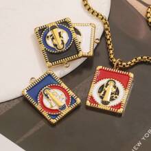 Set de 5 piezas de accesorios para hacer joyas, que incluye colgantes ovalados de acero inoxidable de color rosa, para collares y aretes - colgante - Ver 3