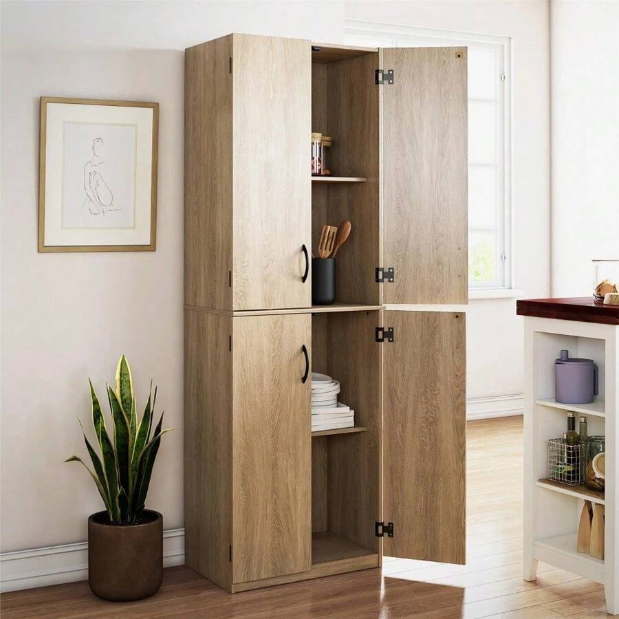 72 Inch 4 Door Storage Cabinet, Home Storage Cabinet