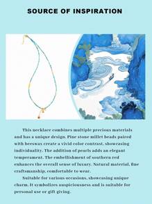 VE [VE] 1pc High Quality S925 Sterling Silver Natural Turquoise, Accessorized With Natural Carnelian, Pearl, Amber, Vivid Colors, Symbolizing Luck & Success, Suitable As Gift Or Personal Wear. Showcase Personalized Charm, Enhance Elegance, Fit For All Occasions. Jewelry Color Random