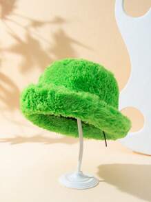 1pc Y2K Women's Thick Warm Fluffy Multicolor Bucket Hat, Suitable For Daily Wear, School Winter Fall