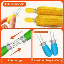4/8/10pcs Stainless Steel Corn Holders - Interlocking Design, Convenient For Grilling And Home Cooking, Corn Cob Holders, Stainless Steel, Corn Roasting Forks, Suitable For Household Cooking, Party, Camping