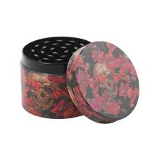 JBNG Leuchtende Blumen mit Totenkopf-Motiv Rollplatte und Grinder