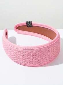 1pc 2025 New Vintage Leather Woven Wide Headband For Women, High-End Daily Versatile High Crown Head Hoop Hair Accessory