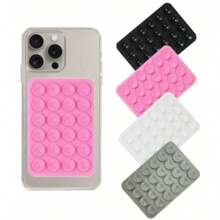 3/1 Stück multifunktionaler quadratischer Silikonzug saugnapf Wasserdichter Handyhalter, 24-Loch starker Haftsilikonzug saugnapf geeignet für verschiedene Einsatzzwecke, zur Befestigung von Handy und zum Schutz vor Herunterfallen, Videovibration, Handy-Selfie-Zubehör