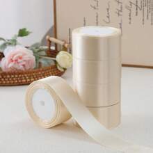 5卷奢华丝绸缎带，每卷25码/1.57英寸宽，适用于手工蝴蝶结、DIY礼品包装、婚礼装饰、丝带花束、工艺品、织物、手工婚礼花束材料、礼品包装材料、蛋糕装饰丝带等。