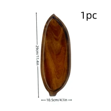1pc Wooden Leaf Shaped Art Tray, Bathroom Storage, Dessert Display, Restaurant Decor, Holiday & Birthday Party Cake Stand