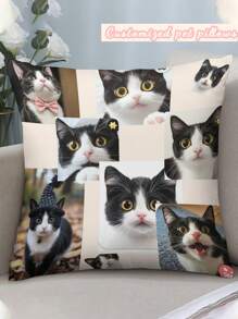 Customizable Photo Pillow Collage, Personalized Christmas Gifts For Grandma, Custom Throw Pillow With Text, Logo, Picture Collage Pillows