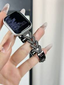Luxury Rhinestone Wheat Ear Apple Watch Band, Compatible With Apple Watch Series 6/SE/2/7/8/1/9/10