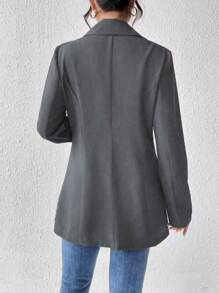 Liuhan Modas Women's Long Sleeve Blazer With Collar Sport Comfortable Elegant Feminine With Pocket Lining Spring Summer Shoulder Pad - Xám - Xem 5