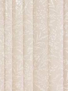 1 Stück eleganter französischer Land Floral Vorhang für den Sommer, Kanal Faltenband Design, transparer Polyester, geeignet für Schlafzimmer, Wohnzimmer, Balkon, Kinderzimmer, Gästezimmer Fenster Dekoration - Beige - Übersicht 12