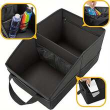 1pc Car Organizer Large-Capacity Car Storage Bag With Multiple Compartments, Durable Handles, And Mesh Pockets For Efficient Front Seats, Rear Seats, And Floor Space, Ideal For Travel, Family Car Road Trips, And Daily Commute Organization, Keeps Essentials Tidy, Quick-Access Pockets, Waterproof Fabric, Easy Install, Minimalist Automotive Storage Solution For Busy Drivers - Multicolor - View 2