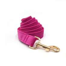 2pcs Set: Magenta Velvet Zinc Alloy Pet Collar/Dog Collar + Leash, Adjustable Size Fits Small/Medium/Large Dogs, Soft & Comfortable Velvet Material Suitable For Long-Term Wear, Ideal For Pets With Sensitive Skin