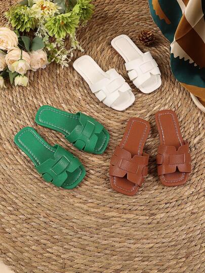 1 Çift Beyaz Büyük Beden Kız/Yürümeye Başlayan Çocuklar Düz Sandalet, Düz Renk PU Kayışlar Yuvarlak Burun Açık Burun, 3-15 Yaş Arası Kız Öğrenciler İçin Şık Şık Roma Tarzı Günlük Ayakkabılar, Günlük, Parti, Seyahat, İlkbahar/Yaz 2025, Küçük Beden Koşun Bir Beden Büyük Sipariş Verin