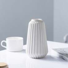 花瓶装饰白色树脂花瓶 1 件，现代家居装饰，波西米亚风花瓶，装饰客厅装饰垫，蒲苇花瓶，宽敞的客厅花瓶，入口区域，台面花瓶套装 - 彩色 - 查看 13