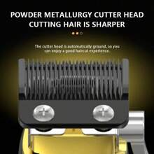 Recortadora de cabello profesional Kemei KM-1698, cortadora de cabello recargable para hombres con velocidad alta de 9000 RPM y ajustable - Dorado - Ver 2