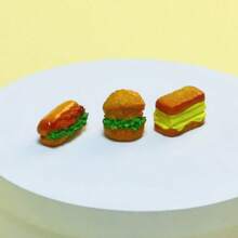 1/5/10pcs Mini Hamburger Fake Food, Realistic Hamburger, Mini Panini Hamburger Fake Food, Resin Crafts, Miniature Decorations, Artificial Food, Resin Figurine, Decorative Accessories, Dollhouse Toys, Photography Props, Dollhouse Accessories School Supplies,Back To School