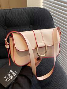 Fashion PU Leather Shoulder Bag, Underarm Bag - Beige - View 8