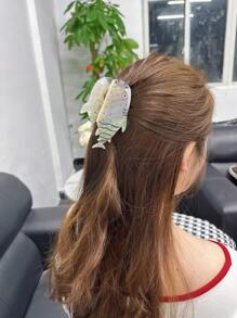 1pc Ocean Theme Cute Acetate Hair Claw Clip, Colorful Ocean Patchwork Acetate Large Hair Claw For Women With Thick Hair, Summer Style