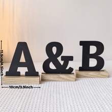 1pc 3.9 Inch Rustic Wooden Alphabet Letter For Home Decor Birthday,Christmas,Graduation,Bridal Shower,Wedding,Anniversary Party Supplies And Room Decoration