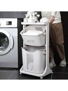 Versatile Rolling Storage Basket Set - 2/3/4 Tiers, Perfect For Home & Dorm Organization, Ideal For Bathroom, Laundry, Living Room & Bedroom - 3 - 查看 8