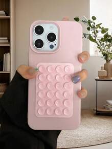Octo Buddy Phone Case 1pc Pink Suction Cup Phone Case Compatible With IPhone 16 Pro Max, 15/15 Pro/15 Pro Max, 14 New Anti-Fall Protective Cover For Women - Pink - View 3