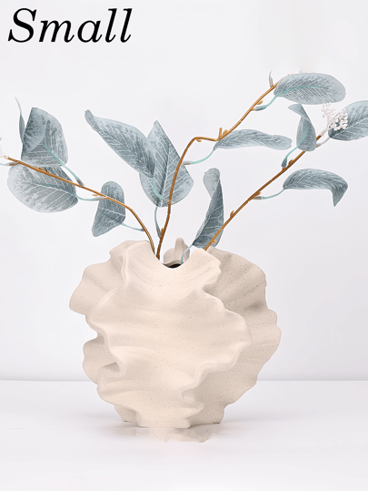 Flowers Vase Moderne Home Coral Ceramic Shape Zwart Wit stone Nordic Pampas Grass, Boho Donut Centerpiece Wedding, Ideal Mother's Day Wedding .(Black) Birthday Graduation Room Flower Glass view 5