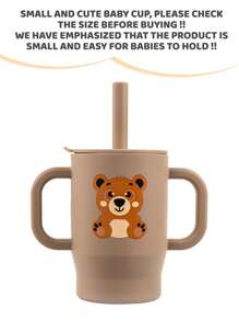 1pc 180ml/5oz Anti-Choke Straw Cup, Silicone Baby Training Cup For 6 Months - 3 Years Old, Leak-Proof Anti-Fall Anti-Slip Dual Handles, Soft Straw Lid, 360° Drinking, Growth Training Water Cup - Multicolor - View 18