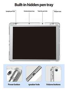 Funda protectora suave de TPU de cobertura completa y a prueba de golpes compatible con Apple iPad, con estampado floral rosado estilo coreano de 1 pieza. - Multicolor - Ver 6