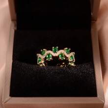 1pc Fashionable Minimalist Cubic Zirconia Women's Ring, Suitable For Engagement, Daily Casual Wear, And Parties