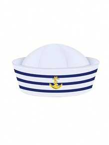 Multi-Piece Set: Captain Hat, Sailor Hat, Scarf Set For Men & Women; White Gloves; Aviator Sunglasses; Navy Sailor Costume For Yacht, Rock Party, Costume Play