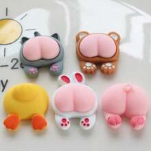 5/10pcs-Cartoon Animal Butt Shoe Decoration, Cute Shoe Decoration Detachable, Personalized Shoe Decoration, Ideal Christmas And Halloween Gifts, Holiday Gift Shoe Accessories