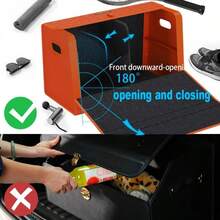 Organizador de maletero para SUV, organizadores y almacenamiento de automóviles con almacenamiento plegable, de gran capacidad para SUV, camión, MPV (Negro carbón, L) - Negro - Ver 5