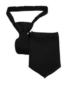 Men's Slim Adult Tie With Zipper And Ready-To-Tie Knot - Black - View 2