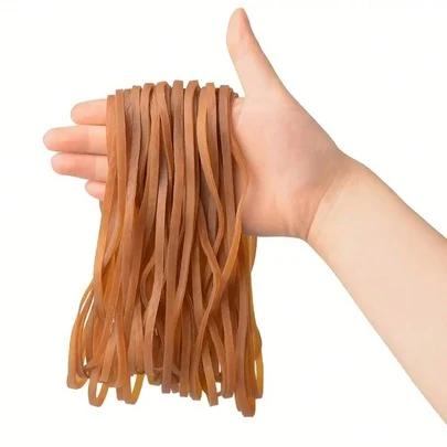 40pcs/Pack Heavy Duty Natural Rubber Bands - Strong & Elastic, Suitable For Office, School, Home - Great For Trash Cans, Folders (8" X 0.16")