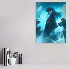 Framed Decorative Moving Anime Inspirational Poster Canvas Wall Art, For Bedroom, Living Room, Corridor, Winter Decoration, Room Decoration