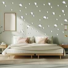 Naklejki ścienne 20/40 Star Mirror 3D akrylowe, zdejmowane naklejki w kształcie gwiazdek do samodzielnego montażu, do salonu, sypialni, dekoracja ścienna, wystrój pokoju, wystrój domu, wystrój łazienki, dekoracja sypialni, dekoracja pokoju, wystrój salonu, wystrój domu, wystrój domu, sztuka ścienna do salonu, tapeta, spersonalizowane naklejki, lustro ścienne, lustro do pokoju